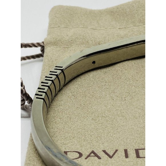 Rare Retired DY David Yurman Titanium 925 ￼ Thoroughbred Cable Cuff bracelet - Picture 6 of 8